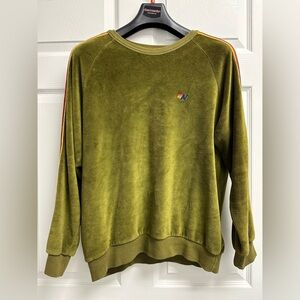 Aviator Nation Green Velvet Sweater